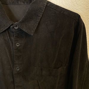 Mens black corduroy shirt large